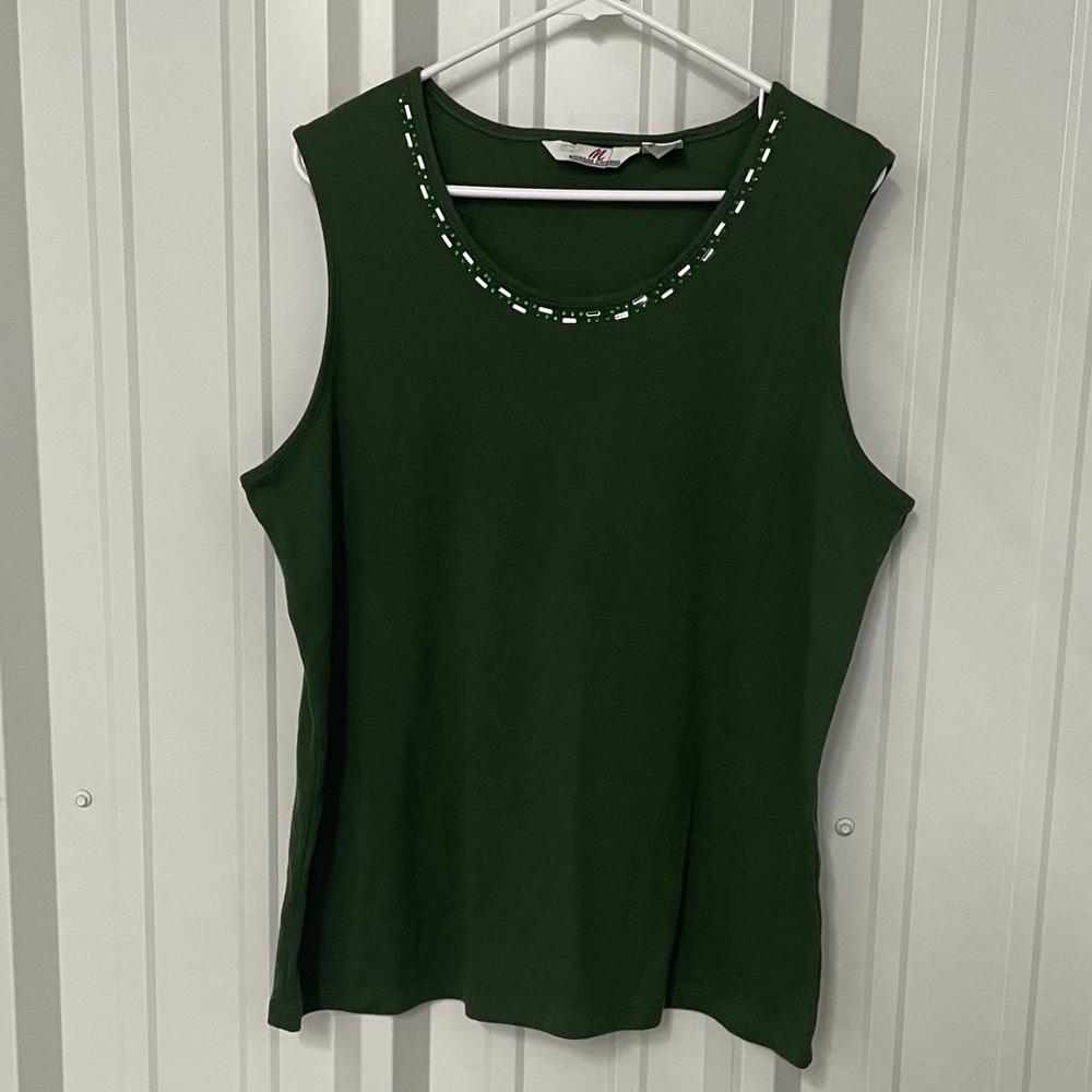 Morgan Crossing Green Bling Tank Top